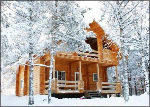 теплый дом зимой