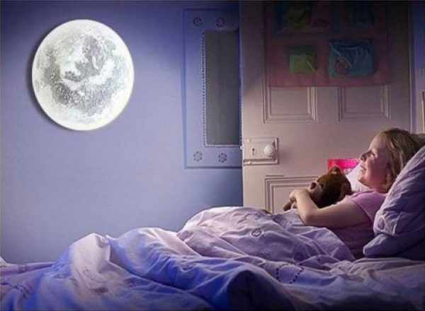 Самодельный ночной светильник в виде луны