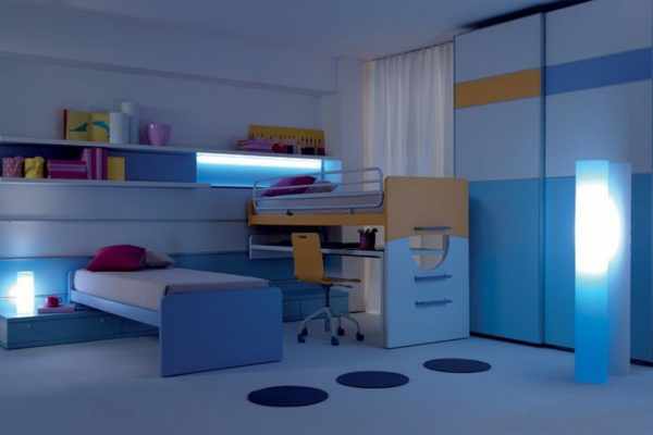 Подсветка мебели в детской комнате