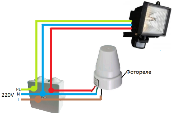 Схема подключения датчика освещения