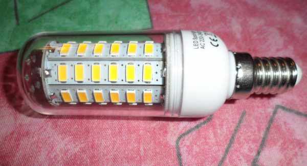 Светодиодная лампа E14 на 56 диодах SMD 5730