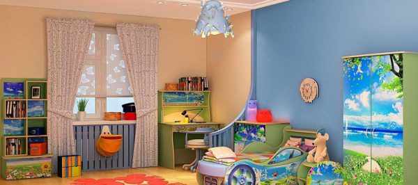 В детской комнате необходимо обеспечить высокий уровень освещенности