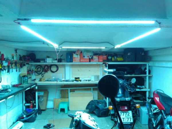 Правильное освещение гаража облегчает обслуживание транспортного средства