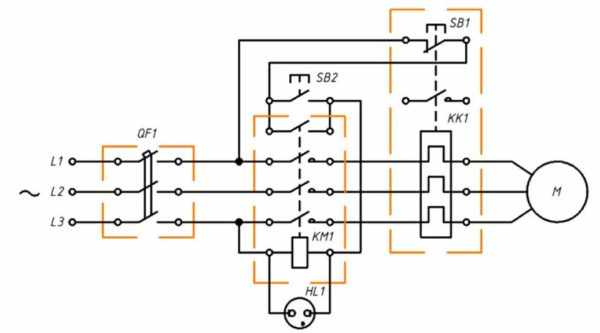 Схема подключения электродвигателя к трехфазной сети