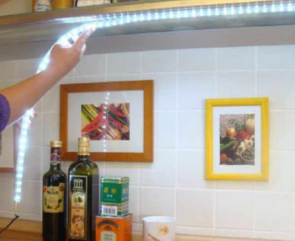 Монтаж светодиодной ленты на кухне