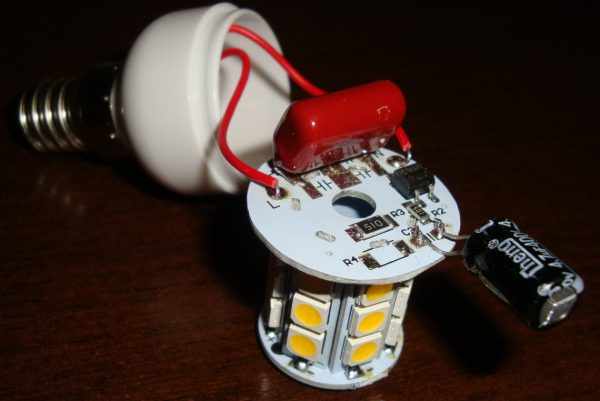 Замена электролитического конденсатора в LED-лампе